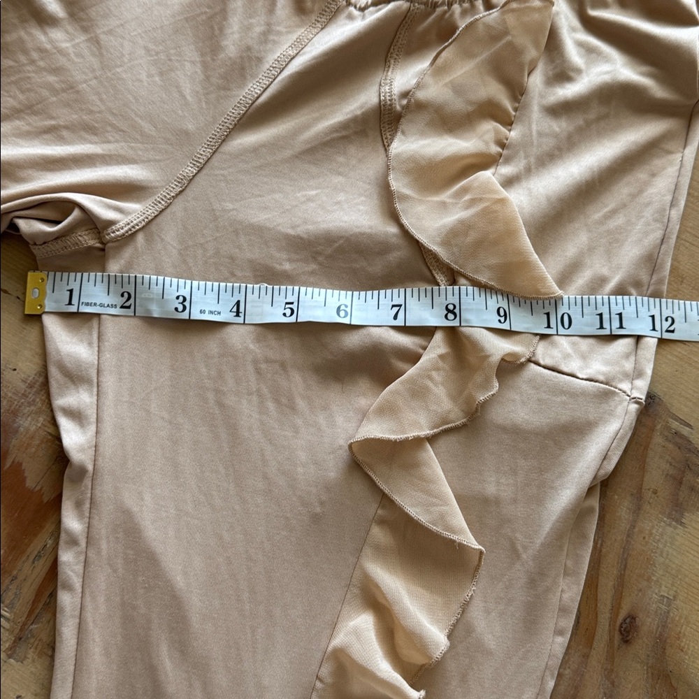 Stylish Tan Ruffle Pants for Women - Picture 4 of 5